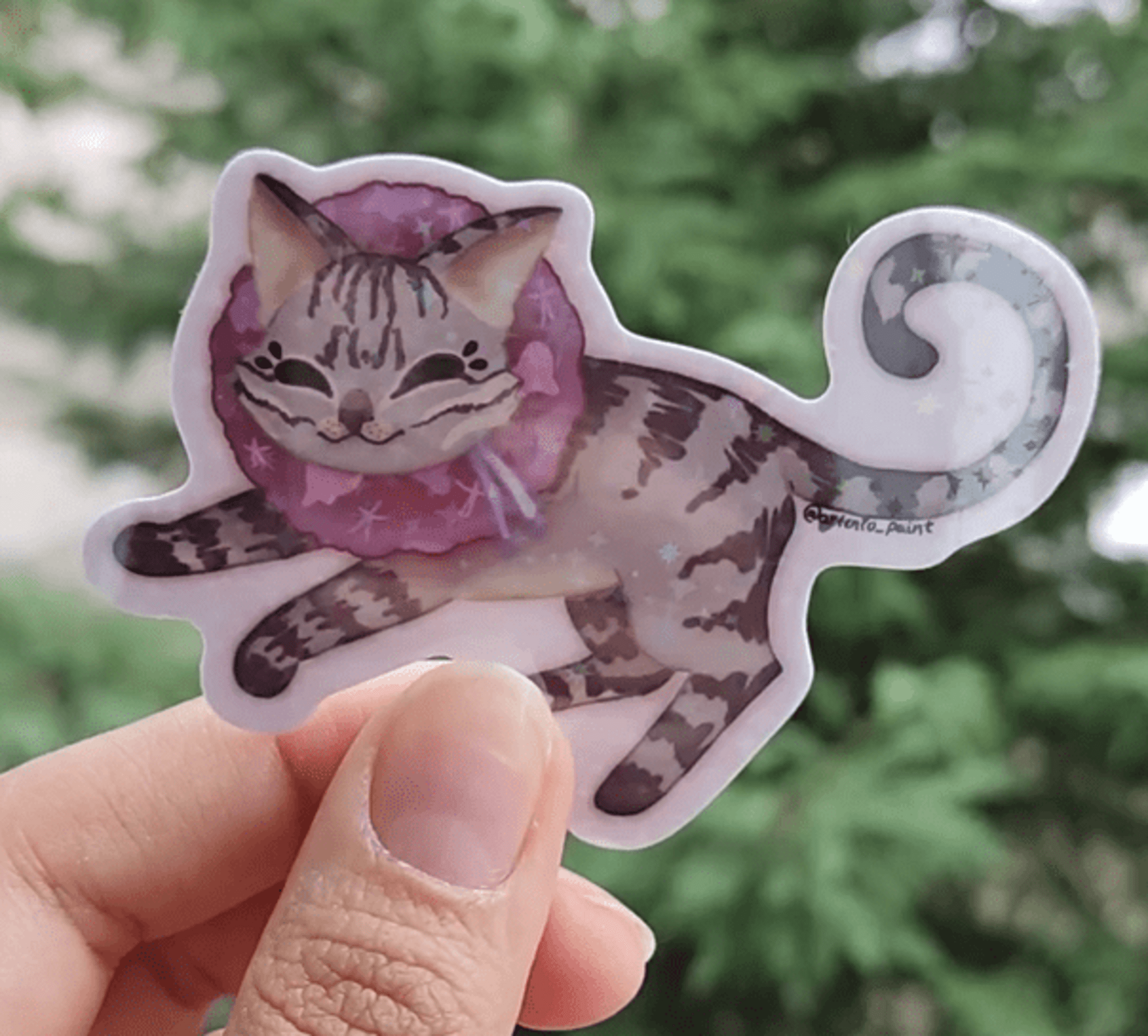 Sticker Gato gris. - 2