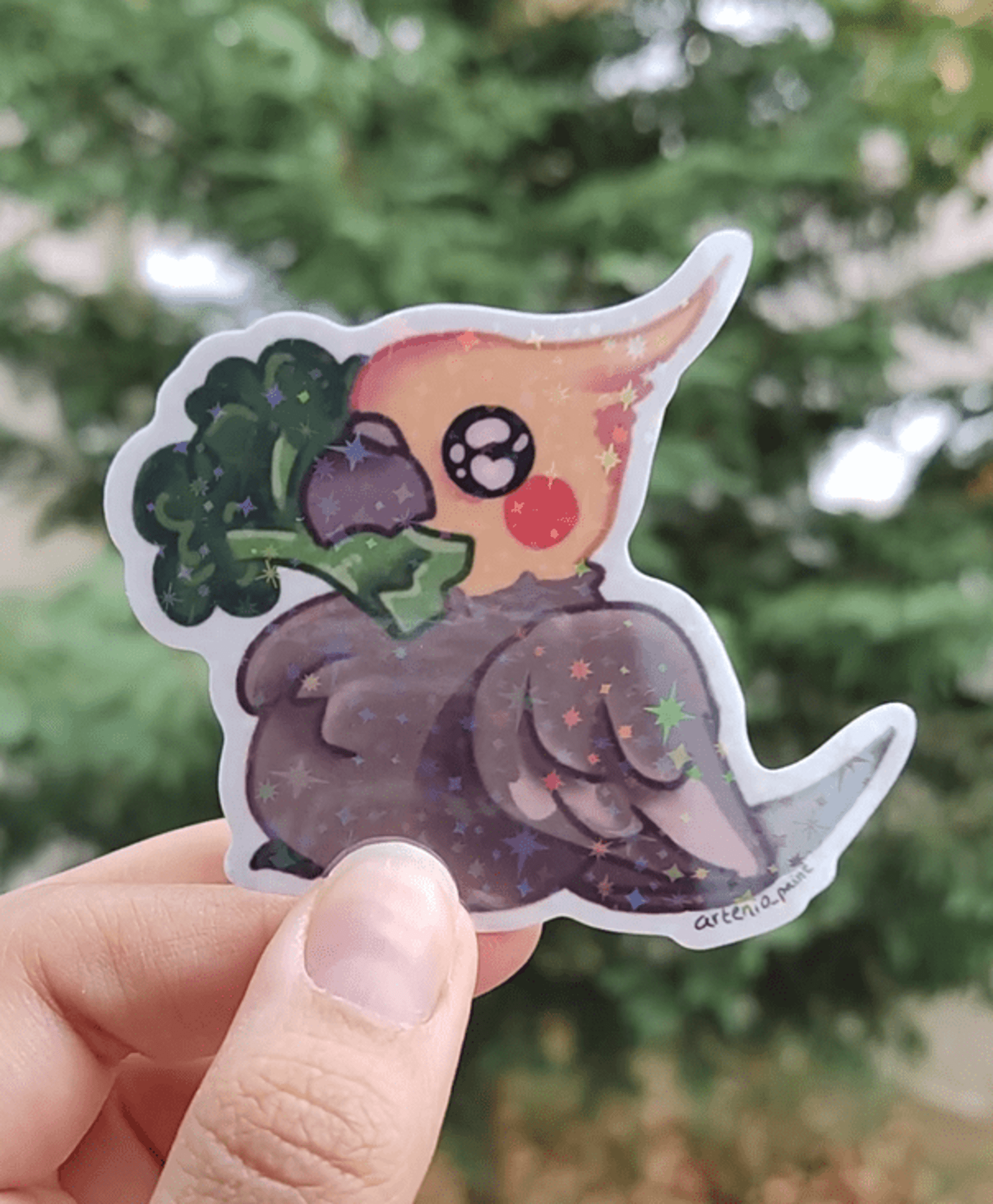 Sticker de Ninfa con brócoli. - 2
